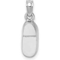 14K White Gold 3D Pink Enamel Baby Shoe Charm - A Timeless Keepsake for Moms by Oro Pregiato