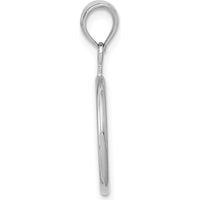 14K White Gold 3D Polished Peace Sign Charm - Rhodium Plated by Oro Pregiato