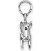 14K White Gold 3D Polished Pig with Curly Tail Charm by Oro Pregiato