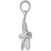 14K White Gold 3D Polished Propeller Pendant - Rhodium Plated by Oro Pregiato