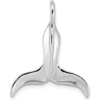 14K White Gold 3D Polished Whale Tail Pendant by Oro Pregiato