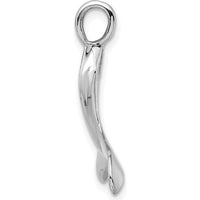 14K White Gold 3D Polished Whale Tail Pendant by Oro Pregiato