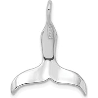 14K White Gold 3D Polished Whale Tail Pendant by Oro Pregiato