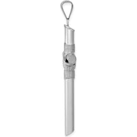 14K White Gold 3D Tube Cross Pendant with Rhodium Finish by Oro Pregiato