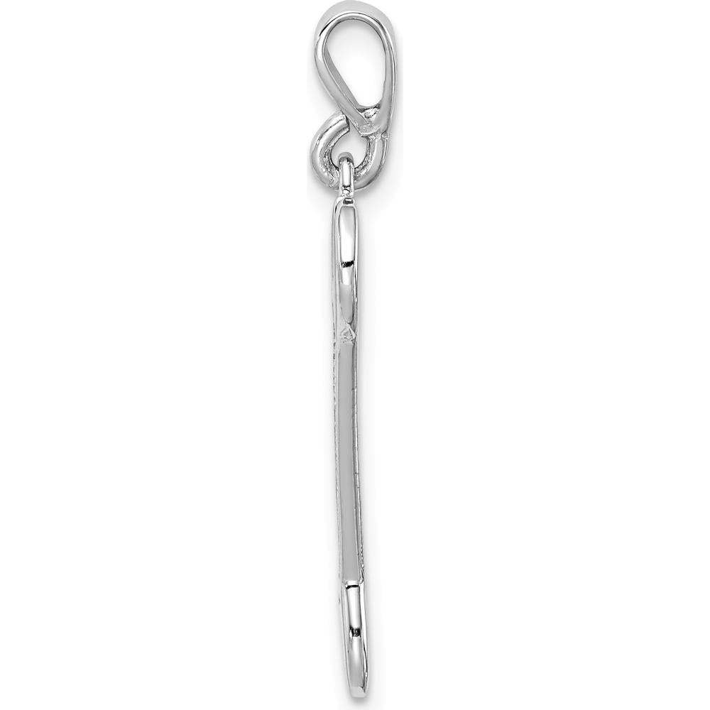 14K White Gold 3D Wrench Pendant with Rhodium Plating - 35mm by Oro Pregiato