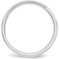 14K White Gold 3mm Beveled Edge Comfort Fit Wedding Band - Size 8 by 0