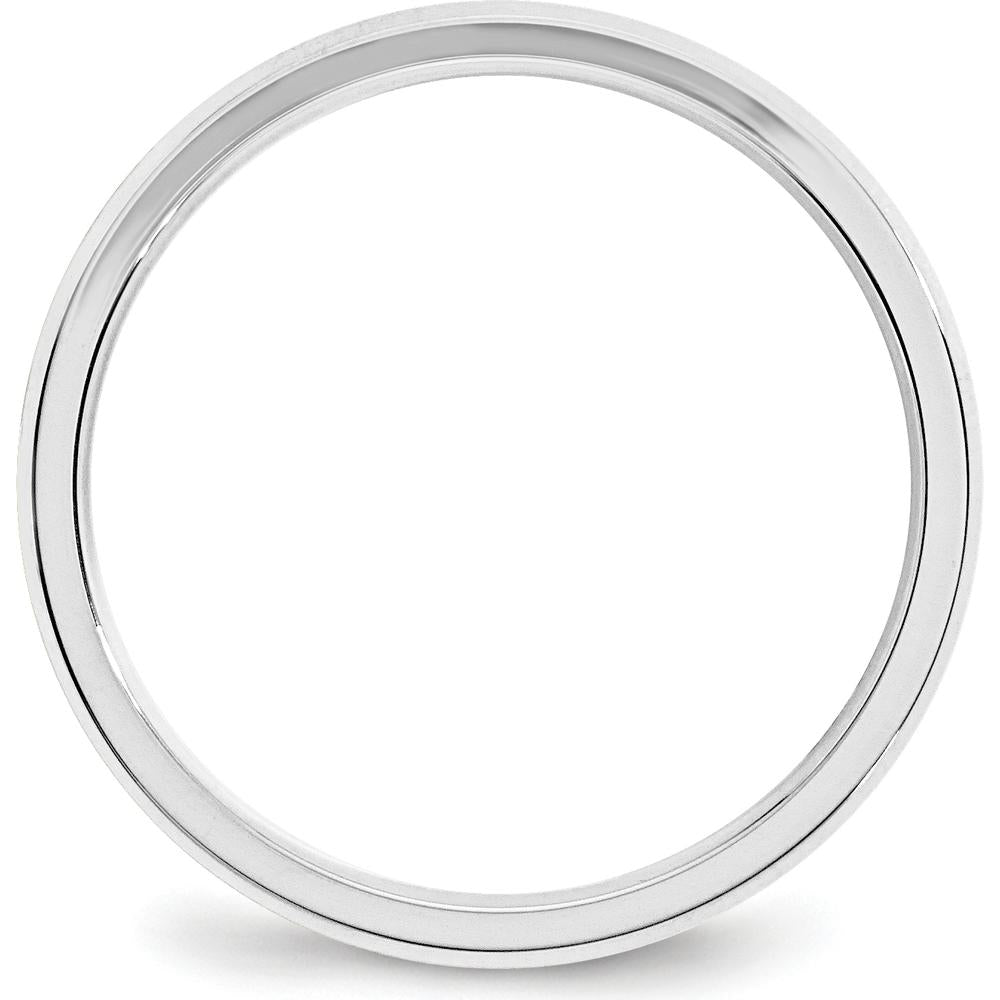 14K White Gold 3mm Beveled Edge Comfort Fit Wedding Band - Size 8 by 0