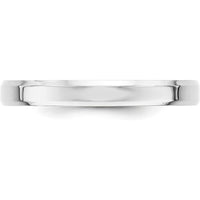 14K White Gold 3mm Beveled Edge Comfort Fit Wedding Band - Size 8 by 0
