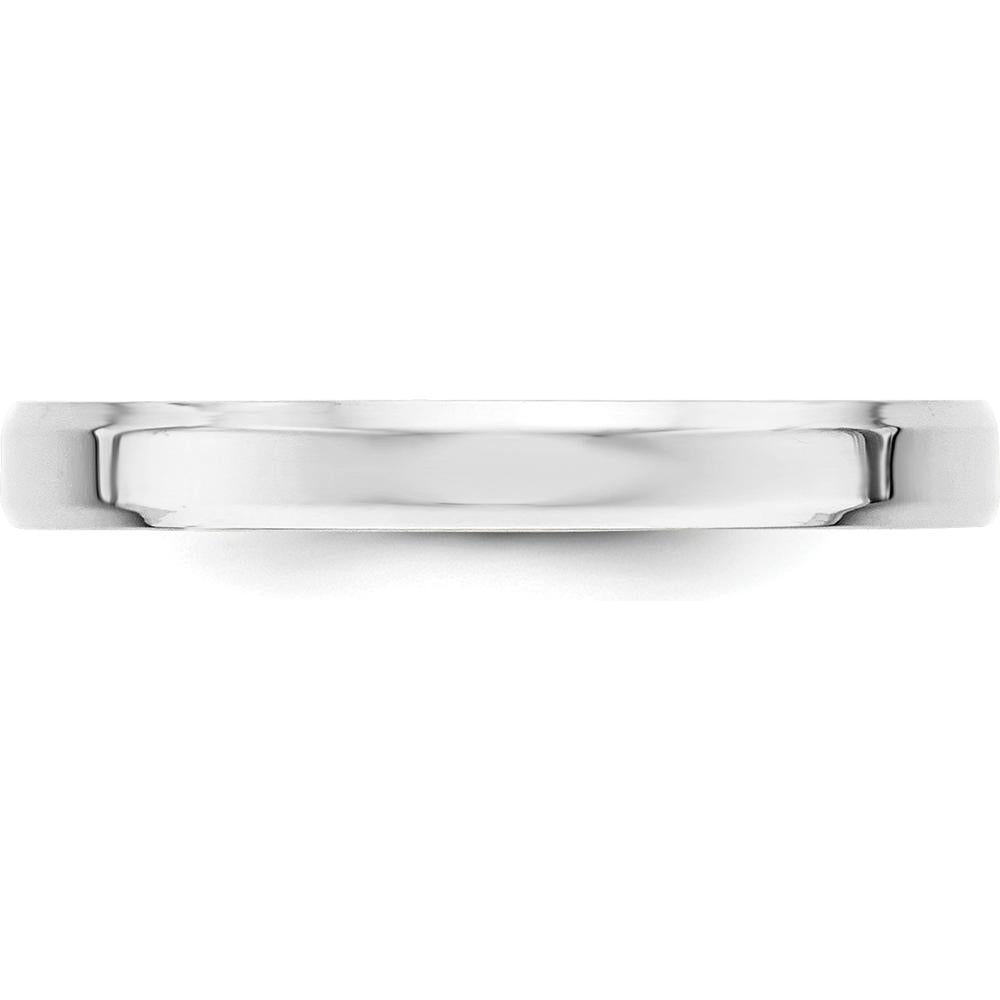 14K White Gold 3mm Beveled Edge Comfort Fit Wedding Band - Size 8 by 0