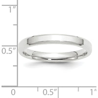 14K White Gold 3mm Beveled Edge Comfort Fit Wedding Band - Size 8 by 0
