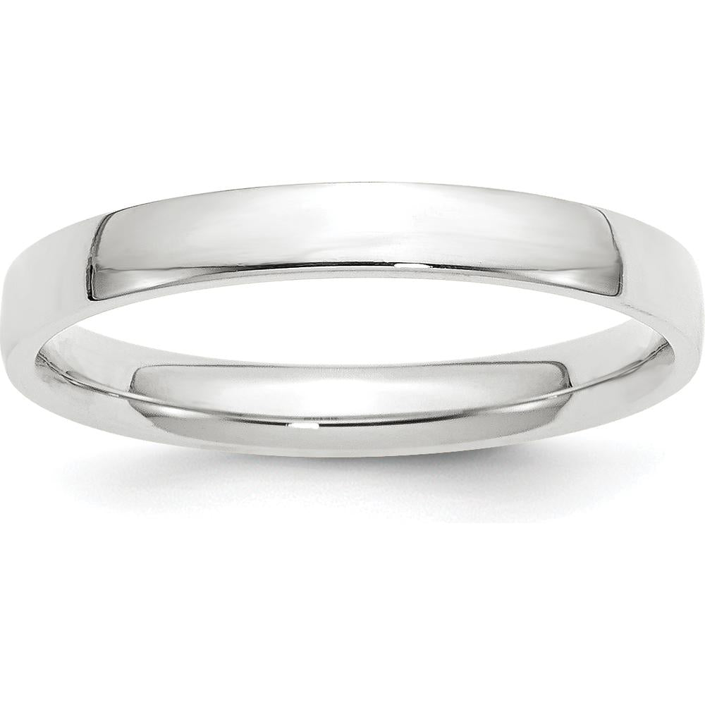 14K White Gold 3mm Comfort Fit Wedding Band - Lightweight & Polished Finish Size 11 by 0