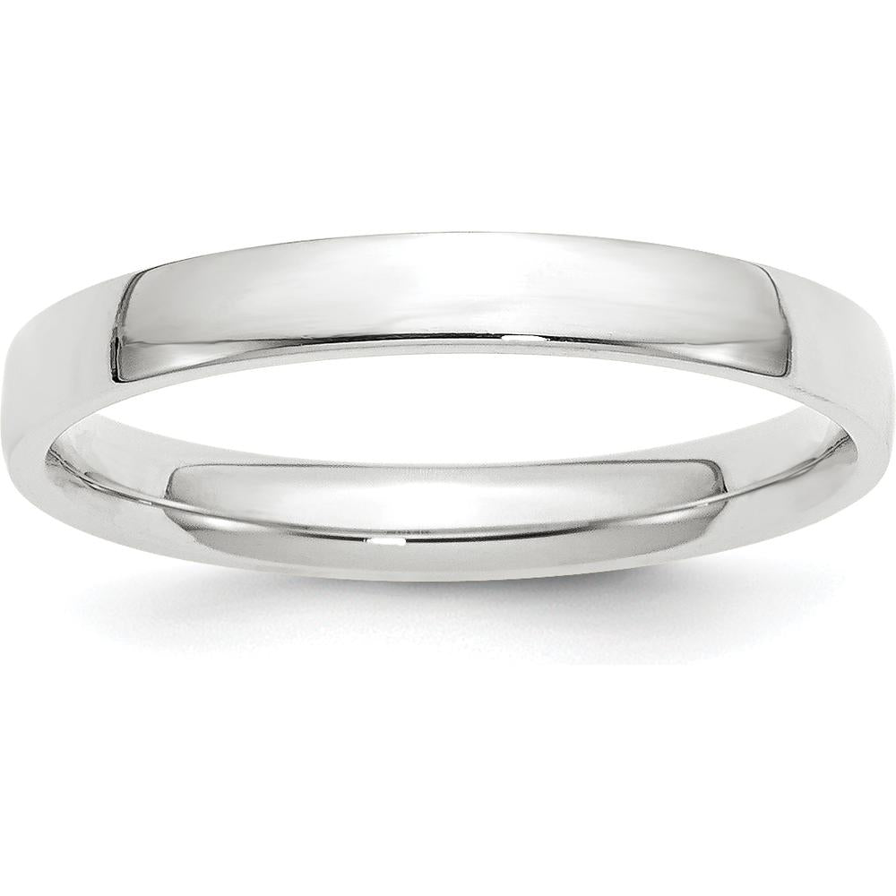 14K White Gold 3mm Comfort Fit Wedding Band - Size 8.5 by 0
