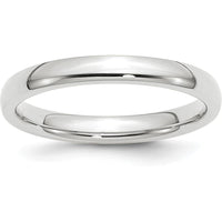 14K White Gold 3mm Comfort Fit Wedding Band with Polished Finish by 0
