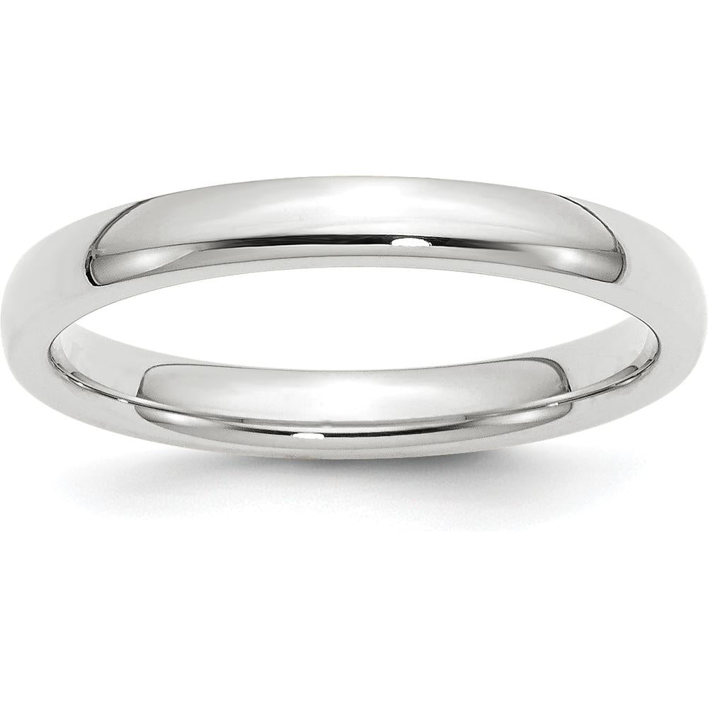 14K White Gold 3mm Comfort Fit Wedding Band with Polished Finish by 0