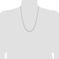 14K White Gold 3mm Diamond-Cut Cable Chain Necklace - 24 Inches Length by Oro Pregiato