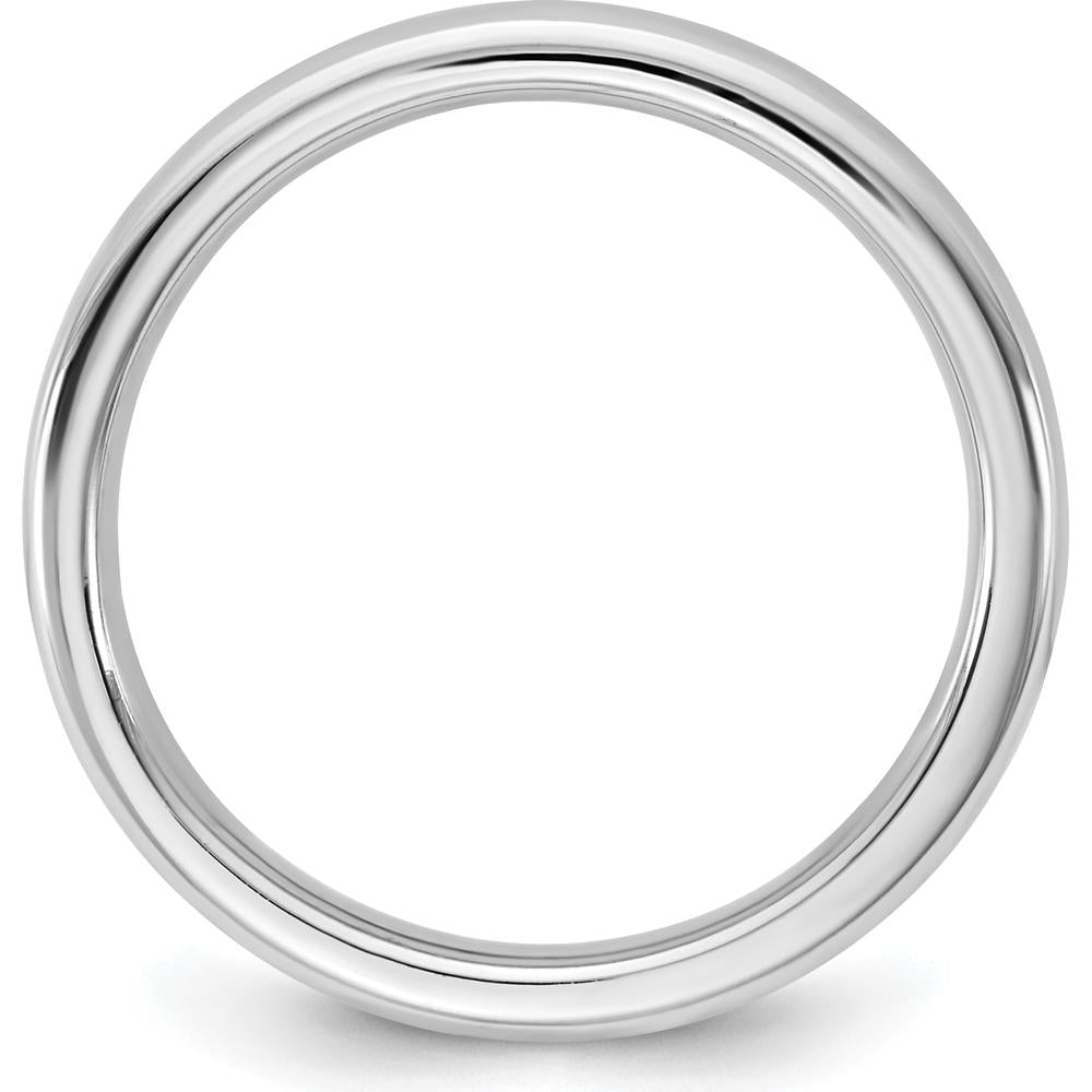 14K White Gold 3mm Domed European Comfort Fit Wedding Band - Polished Finish by 0