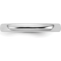 14K White Gold 3mm Domed European Comfort Fit Wedding Band - Polished Finish by 0