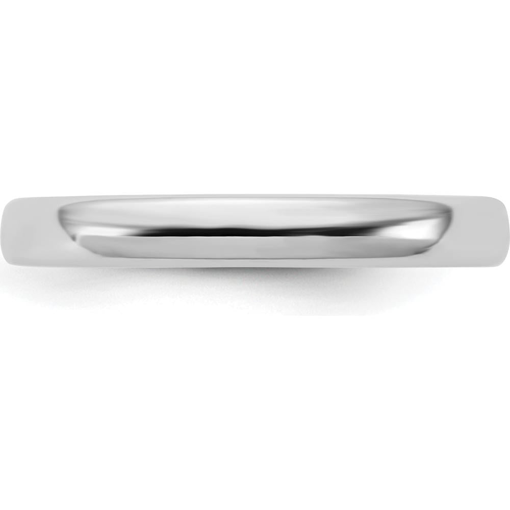 14K White Gold 3mm Domed European Comfort Fit Wedding Band - Polished Finish by 0