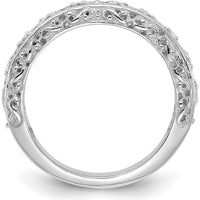 14K White Gold 3mm Filigree Wedding Band with Polished Rhodium Finish by Luciano & Cie