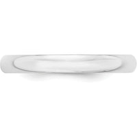 14K White Gold 3mm Lightweight Half Round Wedding Band - Size 9.5 by Luciano & Cie