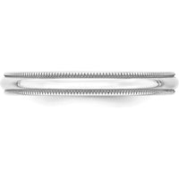 14K White Gold 3mm Lightweight Milgrain Half Round Wedding Band - Size 6 by Luciano & Cie