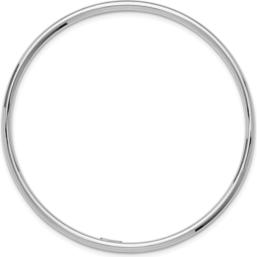 14K White Gold 3mm Polished Slip-on Round Bangle Bracelet - Classic Minimalist Design by Oro Pregiato