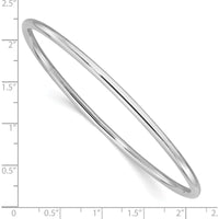 14K White Gold 3mm Polished Slip-on Round Bangle Bracelet - Classic Minimalist Design by Oro Pregiato