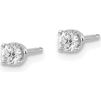 14K White Gold 3mm Round Diamond Stud Earrings with Push Back Closure - 0.20 Carat Total Diamond Weight by 0