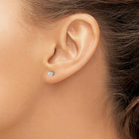 14K White Gold 3mm Round Diamond Stud Earrings with Push Back Closure - 0.20 Carat Total Diamond Weight by 0