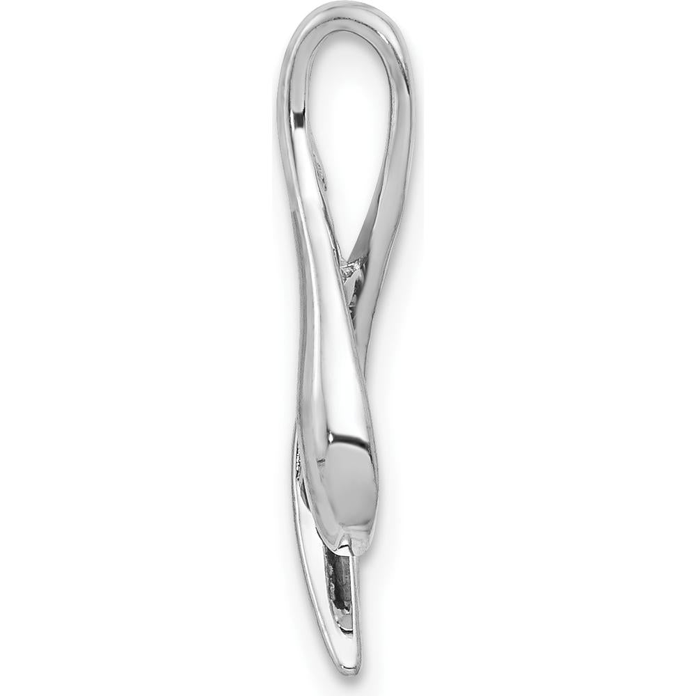 14K White Gold 3mm Ruby Ribbon Pendant - 0.16 Carat Total Ruby Weight by Monteluci Fine Jewelry