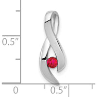 14K White Gold 3mm Ruby Ribbon Pendant - 0.16 Carat Total Ruby Weight by Monteluci Fine Jewelry