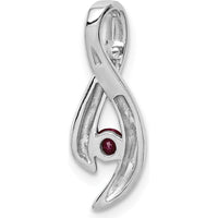 14K White Gold 3mm Ruby Ribbon Pendant - 0.16 Carat Total Ruby Weight by Monteluci Fine Jewelry