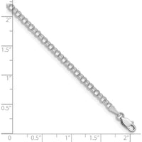 14K White Gold 3mm Solid Double Link 8" Charm Bracelet - Rhodium Plated by 0