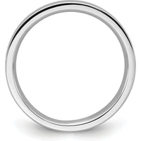 14K White Gold 3mm Standard Weight Flat Comfort Fit Wedding Band - Size 8 by Luciano & Cie