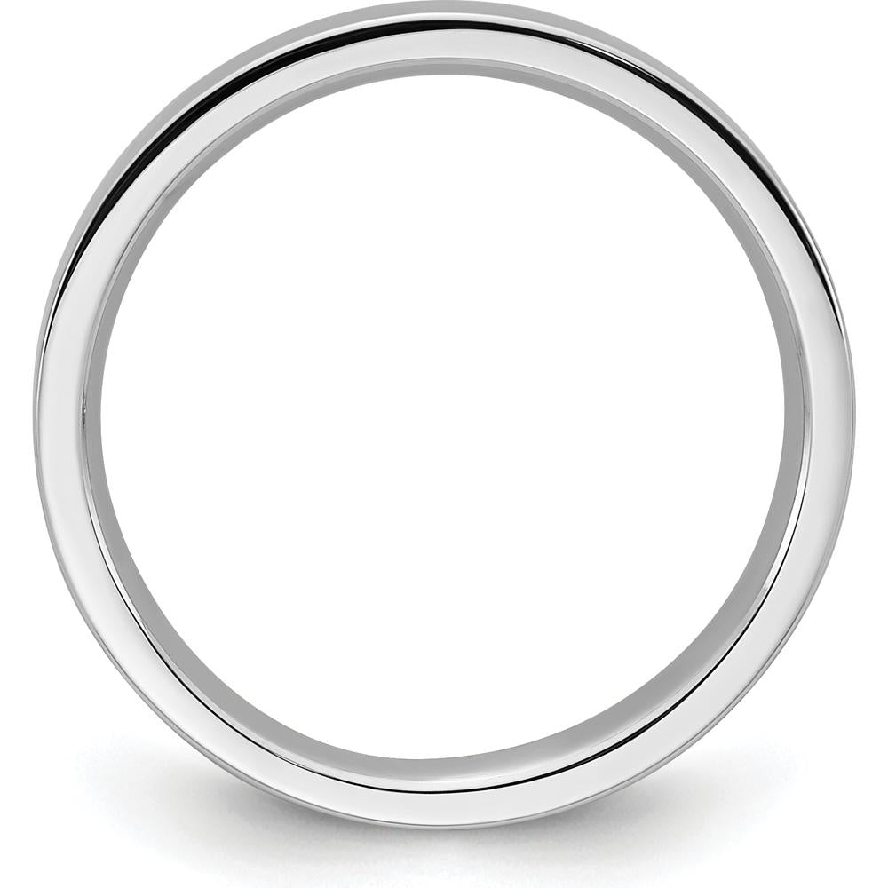 14K White Gold 3mm Standard Weight Flat Comfort Fit Wedding Band - Size 8 by Luciano & Cie