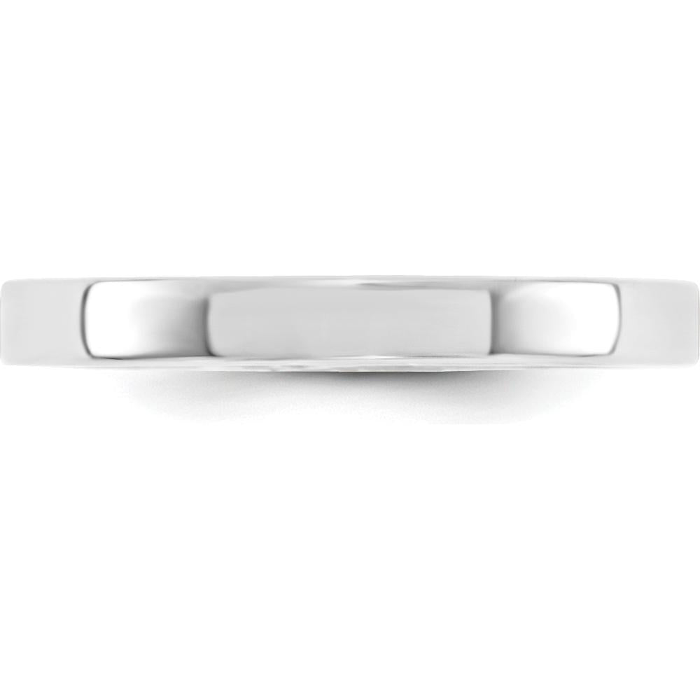 14K White Gold 3mm Standard Weight Flat Comfort Fit Wedding Band - Size 8 by Luciano & Cie