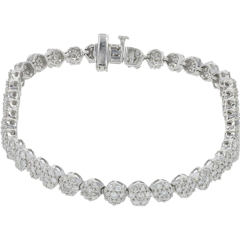 14K White Gold 4.00 Carat Diamond Tennis Bracelet
