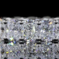 14K White Gold 4.01 Carat Total Weight Eternity Band with 19 Cushion Brilliant Cut Lab Diamonds in Prong Setting - E-F Color VS Clarity - Covaloro Fine Jewelry