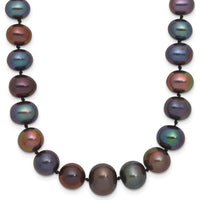 14K White Gold 4-10mm Graduated Black Freshwater Cultured Pearl Necklace - 18" by Monteluci Fine Jewelry