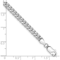 14K White Gold 4.25mm Solid Miami Cuban Chain - 8 Inch by Oro Pregiato