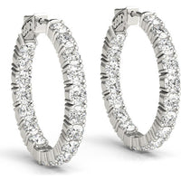 14K White Gold 4.4 Carat Total Weight Lab Diamond Hoop Earrings by Robinson's Jewelers