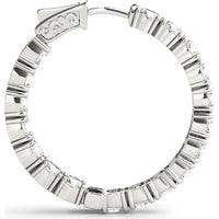 14K White Gold 4.4 Carat Total Weight Lab Diamond Hoop Earrings by Robinson's Jewelers