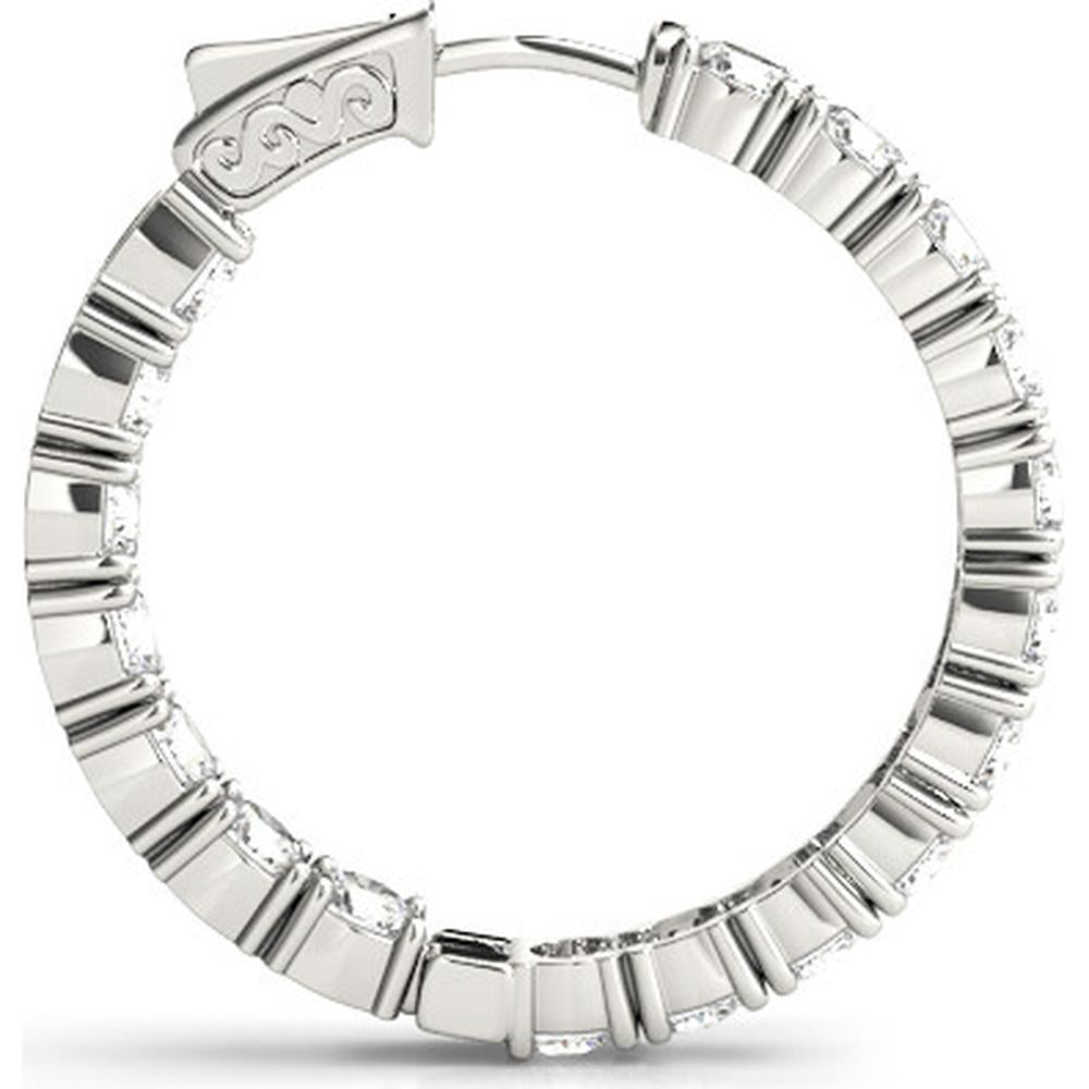14K White Gold 4.4 Carat Total Weight Lab Diamond Hoop Earrings by Robinson's Jewelers