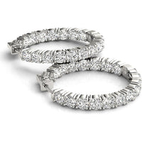 14K White Gold 4.4 Carat Total Weight Lab Diamond Hoop Earrings by Robinson's Jewelers