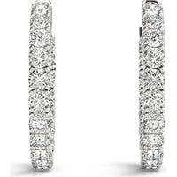 14K White Gold 4.4 Carat Total Weight Lab Diamond Hoop Earrings by Robinson's Jewelers