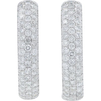 14K White Gold 4.50 Carat Diamond Inside - Out Hoop Earrings - Prong Set Sparkling Diamonds