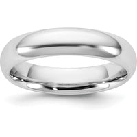 14K White Gold 4.5mm Comfort Fit Domed Wedding Band by 0