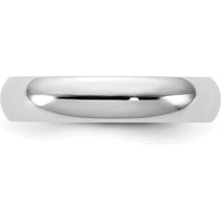 14K White Gold 4.5mm Comfort Fit Domed Wedding Band by 0