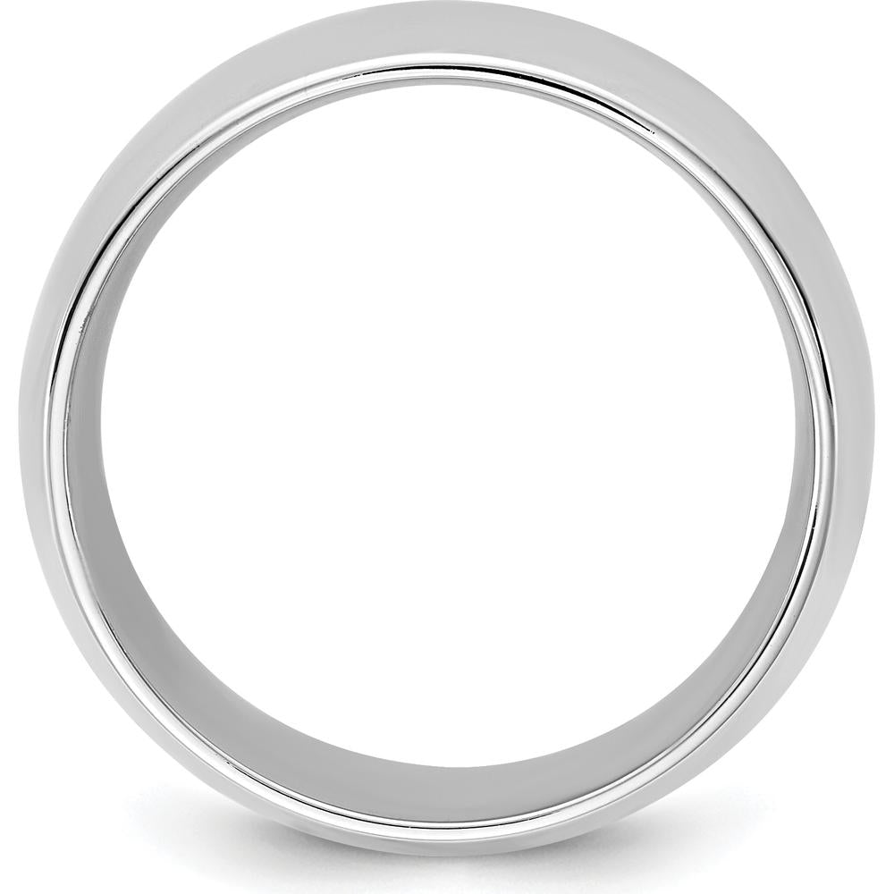 14K White Gold 4.5mm Comfort Fit Polished Wedding Band - Unisex, Rhodium Plated by 0