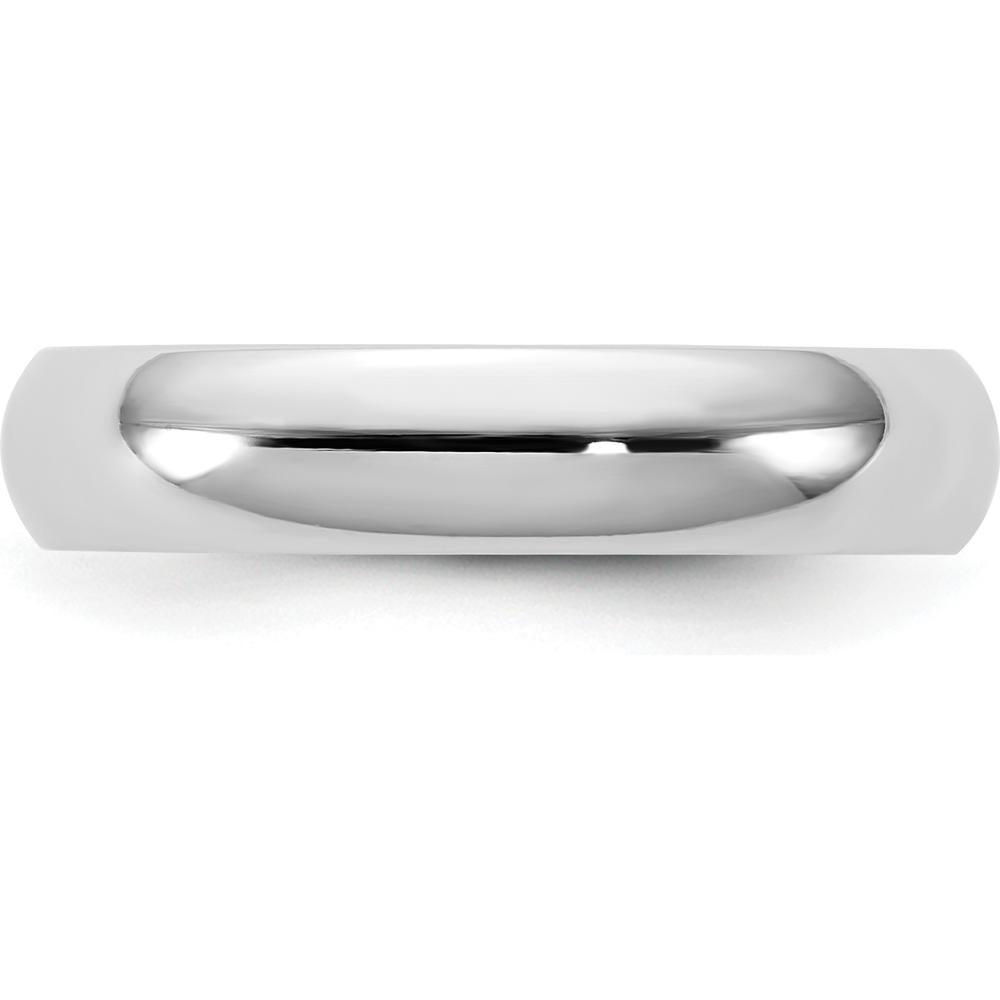 14K White Gold 4.5mm Comfort Fit Polished Wedding Band - Unisex, Rhodium Plated by 0